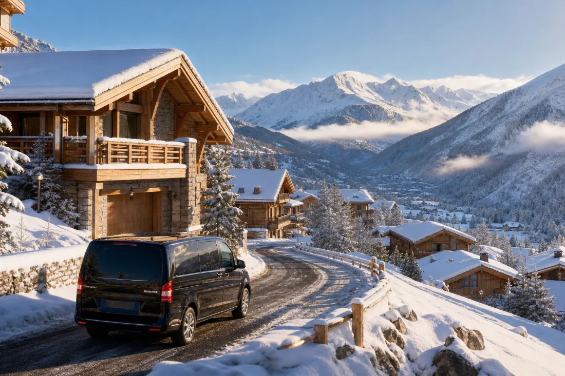 Courchevel private ski transfer route